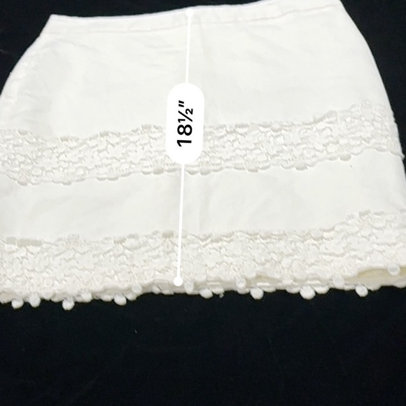LOFT Embroidered White Lined Skirt w/Scalloped Hem size 8 - Picture 5 of 9